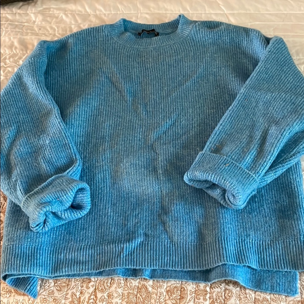 Mango Sky Blue Knit Pullover